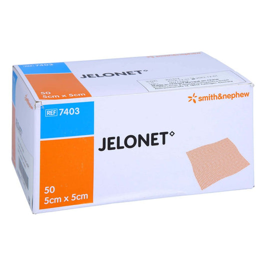 Das Produktfoto zeigt Jelonet Paraffingaze 5x5 Cm Steril Peelpack (50 stk) PZN 13422375