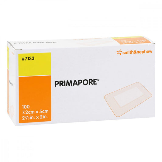 Das Produktfoto zeigt Primapore 5x7,2 Cm Wundverband Steril (100 stk) PZN 13422406
