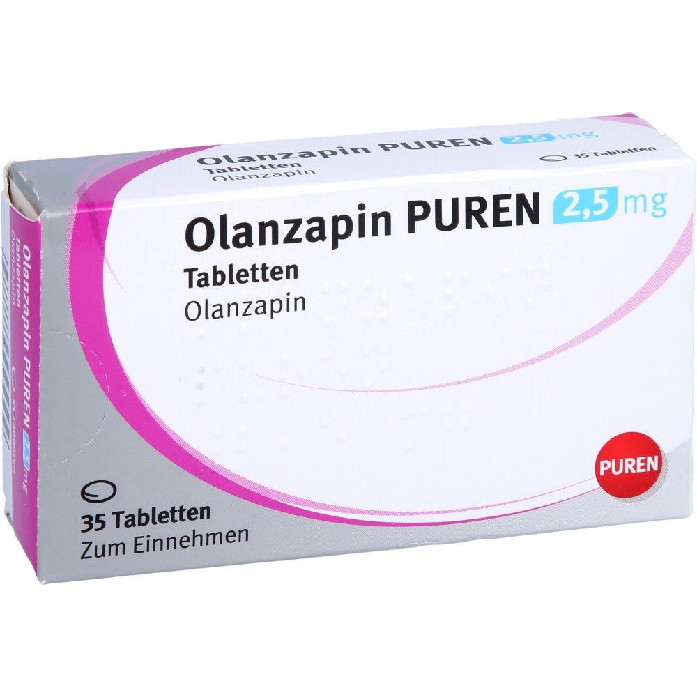 Das Produktfoto zeigt Olanzapin Puren 2,5 Mg Tabletten (35 stk) PZN 13422435