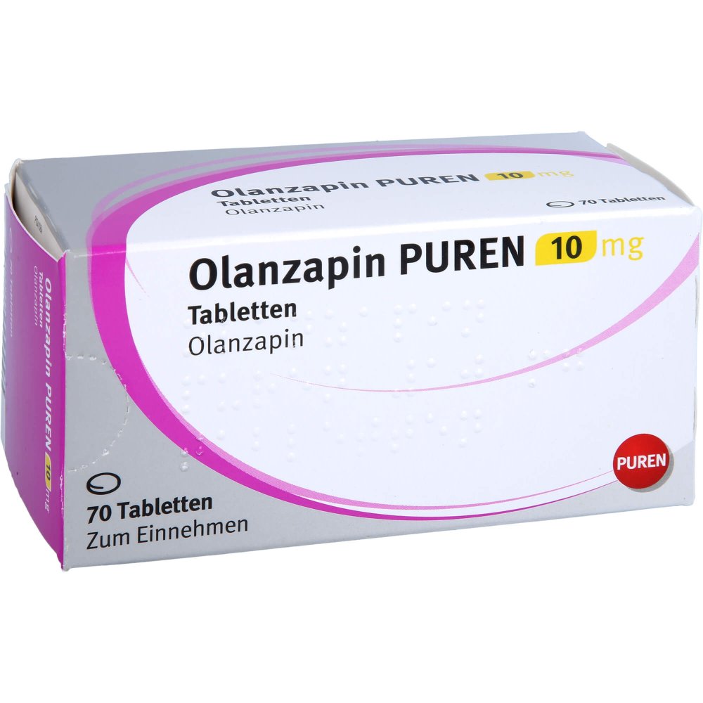 Das Produktfoto zeigt Olanzapin Puren 10 Mg Tabletten (70 stk) PZN 13423073