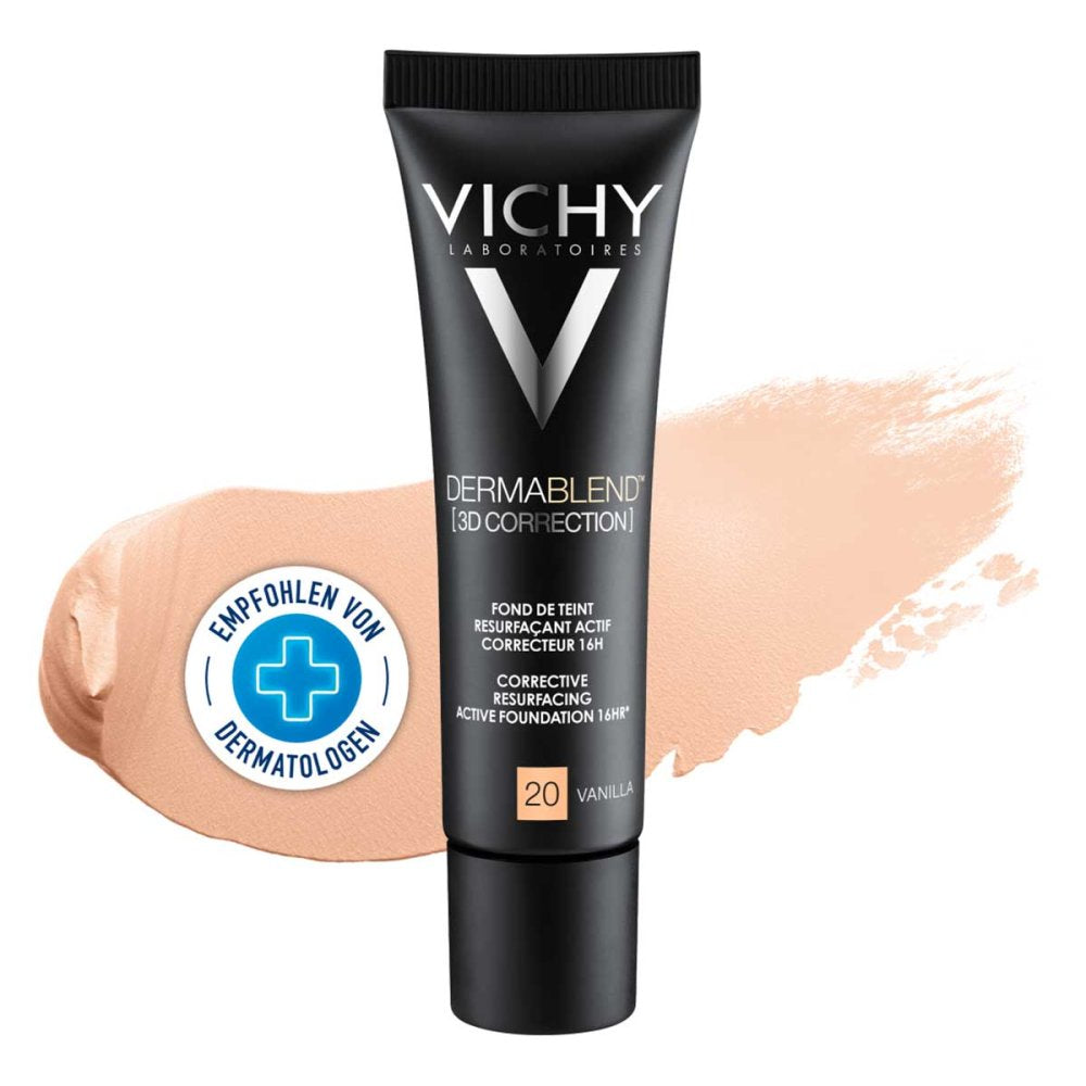 Das Produktfoto zeigt Vichy Dermablend 3d Make-Up 20 (30 ml) PZN 13426522