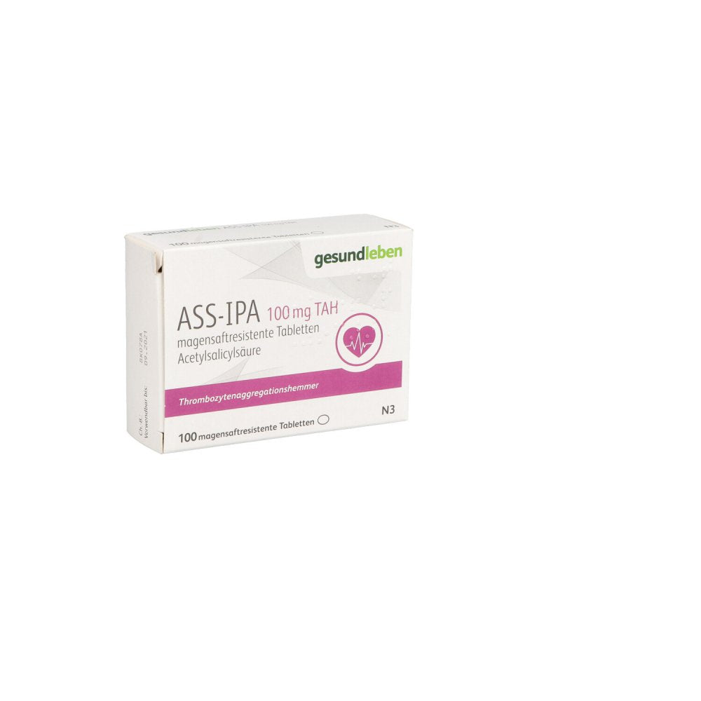 Das Produktfoto zeigt Ass-Ipa 100 Mg Tah Magensaftresistente Tabletten (100 stk) PZN 13474923
