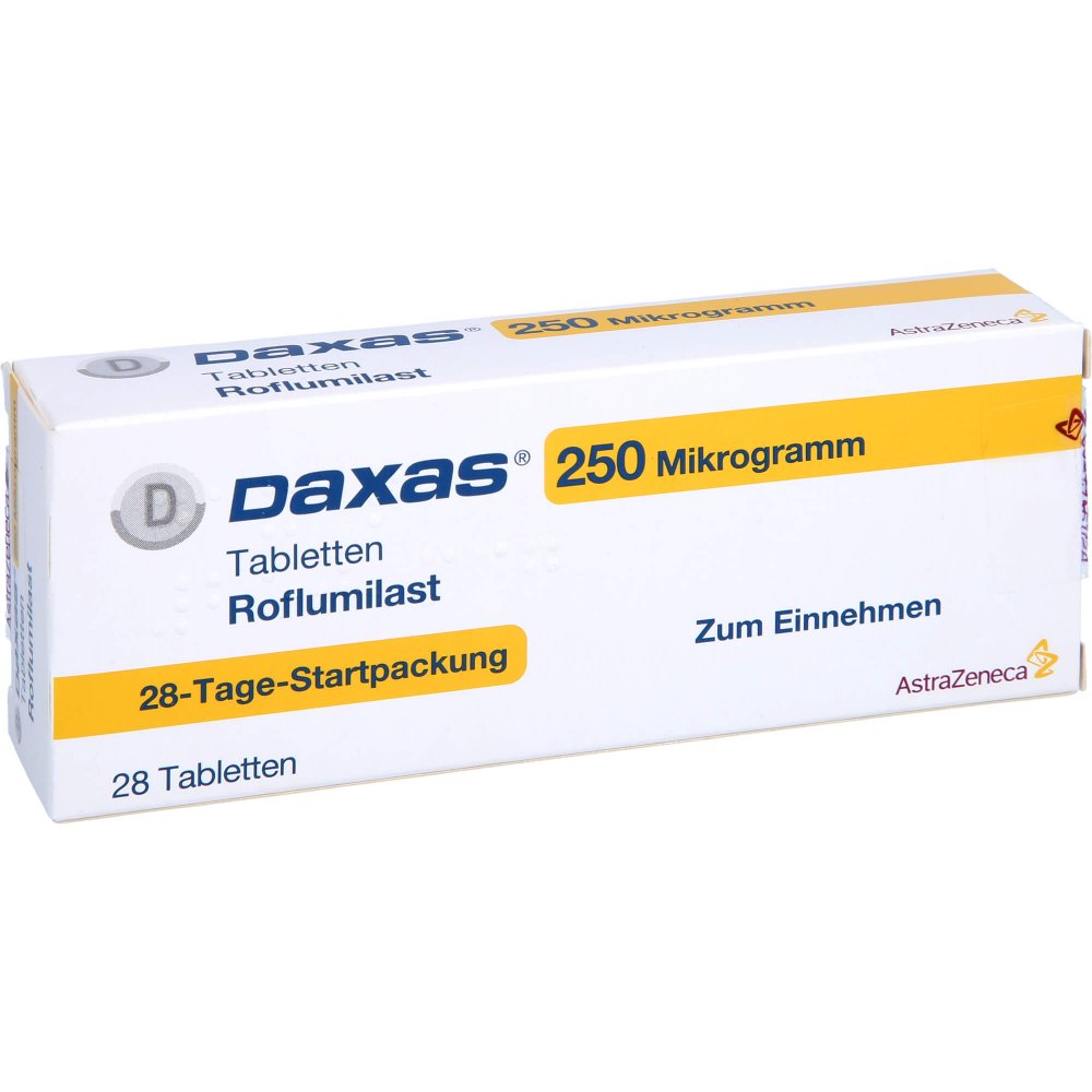 Das Produktfoto zeigt Daxas 250 Mikrogramm Tabletten (28 stk) PZN 13475319