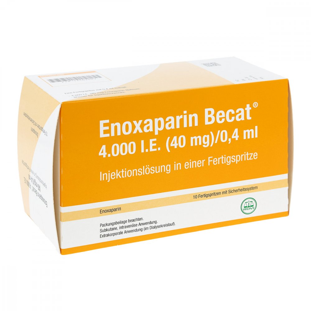 Enoxaparin Becat 4.000 I.E. 40mg/0,4ml Ilo Fs+Si.S (10 stk)