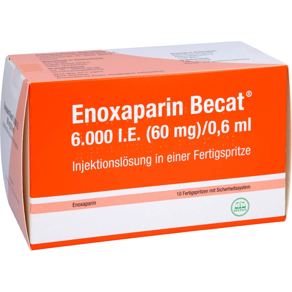 Enoxaparin Becat 6.000 I.E. 60mg/0,6ml Ilo Fs+Si.S (10 stk)