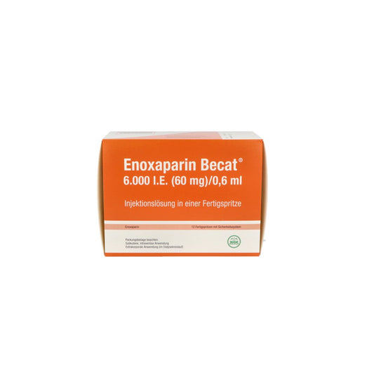 Enoxaparin Becat 6.000 I.E. 60mg/0,6ml Ilo Fs+Si.S (12 stk)