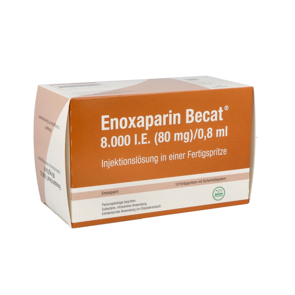 Enoxaparin Becat 8.000 I.E. 80mg/0,8ml Ilo Fs+Si.S (10 stk)