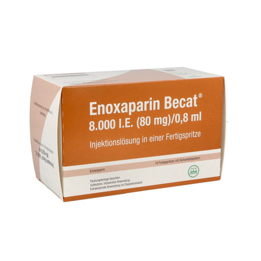 Enoxaparin Becat 8.000 I.E. 80mg/0,8ml Ilo Fs+Si.S (10 stk)