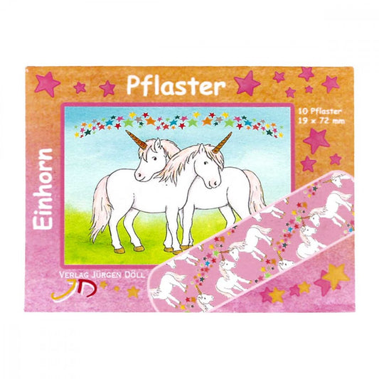 Das Produktfoto zeigt Kinderpflaster Einhorn Briefchen (10 stk) PZN 13514284