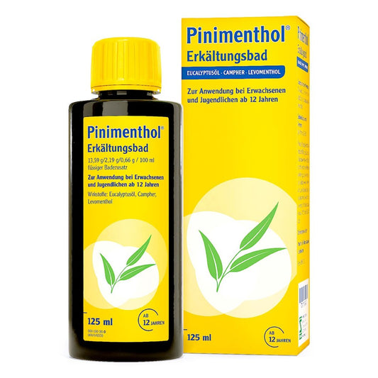 Das Produktfoto zeigt Pinimenthol Erkältungsbad Ab 12 Jahre (125 ml) PZN 13515243