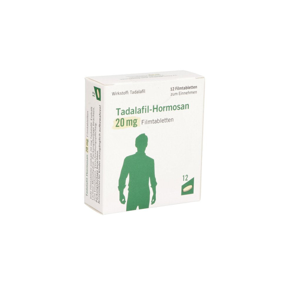 Das Produktfoto zeigt Tadalafil-Hormosan 20 Mg Filmtabletten (12 stk) PZN 13569960