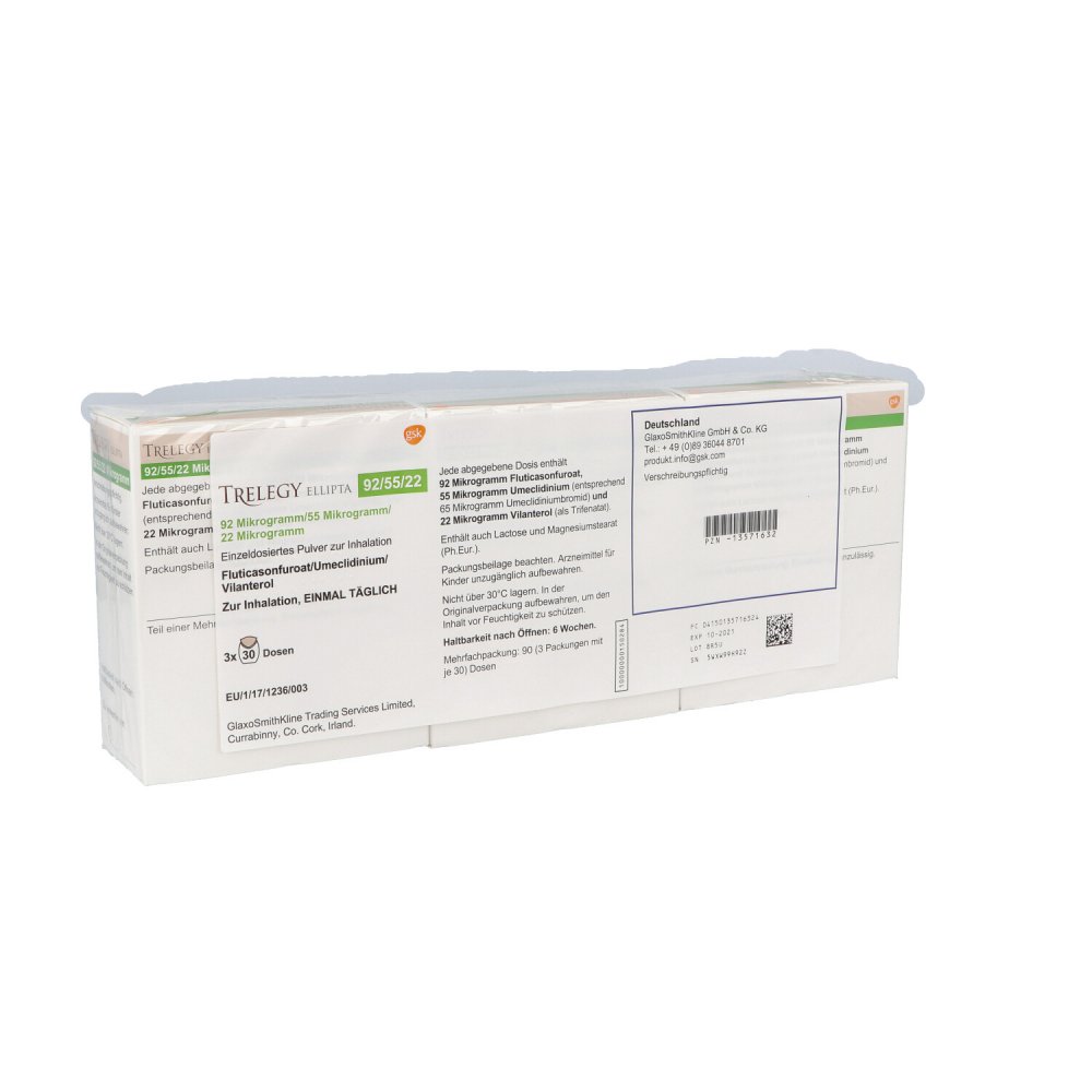 Trelegy Ellipta 92 Μg/55 Μg/22 Μg Ed.P.Z.Inh.30ed (3 stk)