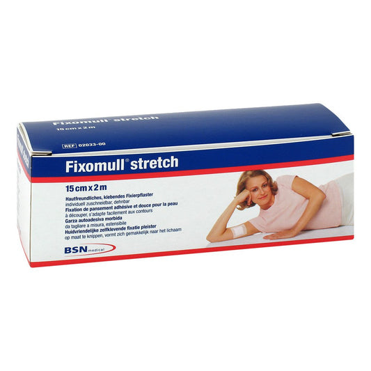 Das Produktfoto zeigt Fixomull Stretch 15 Cmx2 M (1 stk) PZN 13571684