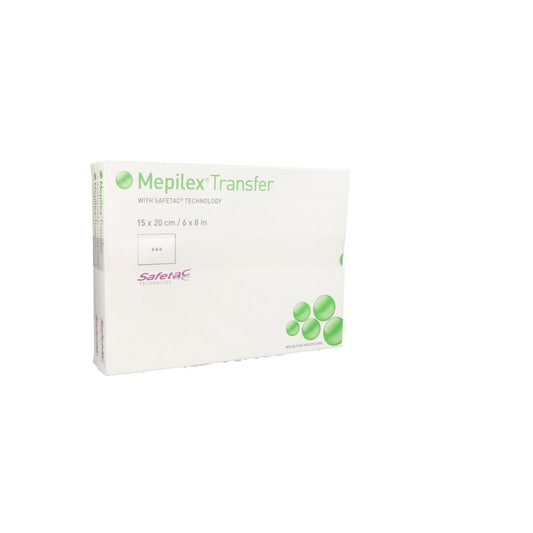 Das Produktfoto zeigt Mepilex Transfer Schaumverband 15x20 Cm Steril (10 stk) PZN 13571690