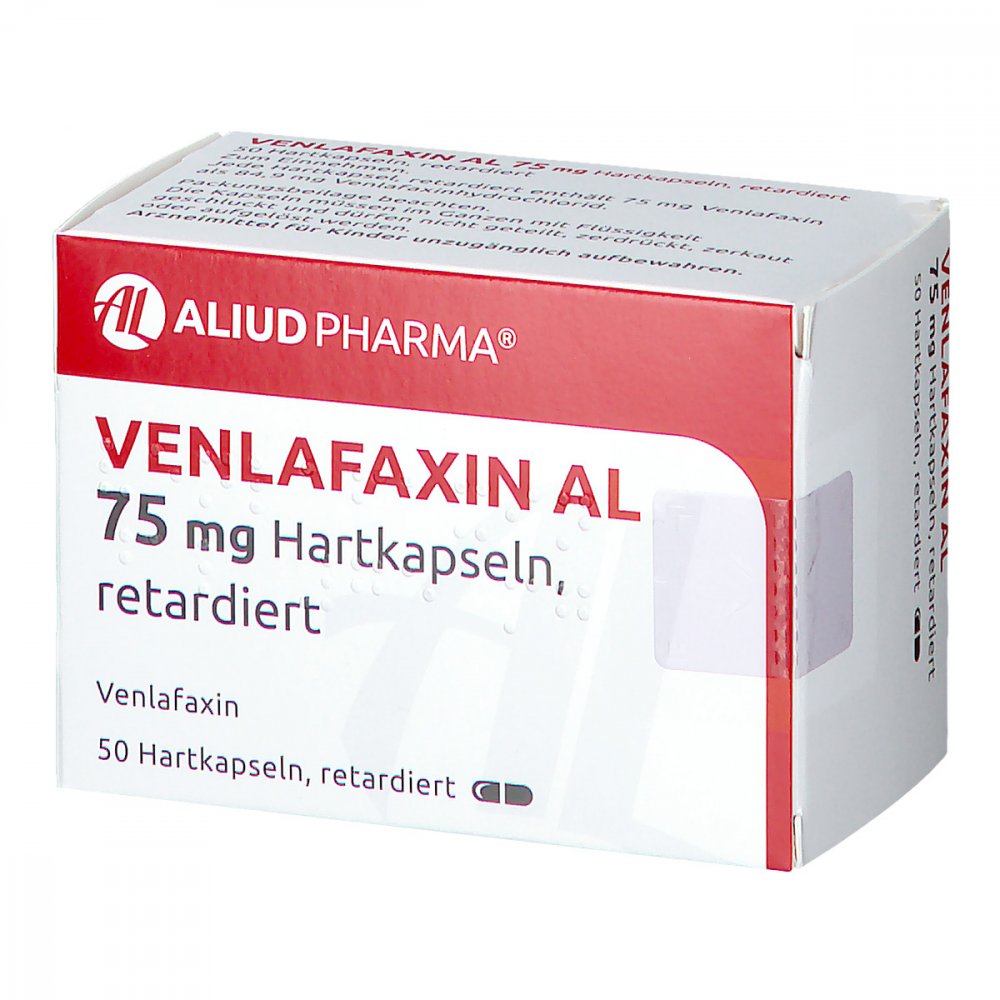 Das Produktfoto zeigt Venlafaxin Al 75 Mg Hartkapseln Retardiert (50 stk) PZN 13572577