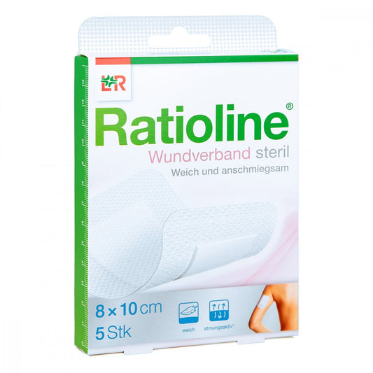 Ratioline Wundverband 10x8 Cm Steril (5 stk)