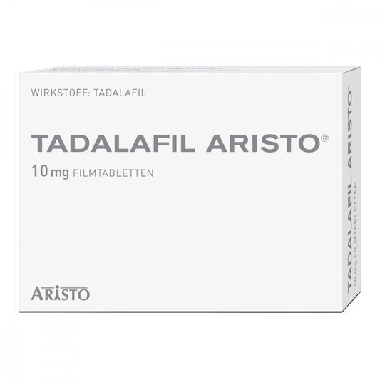 Das Produktfoto zeigt Tadalafil Aristo 10 Mg Filmtabletten (4 stk) PZN 13589980