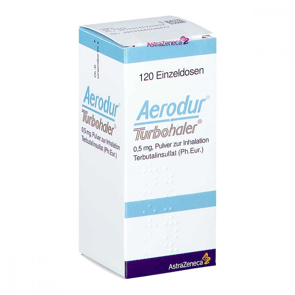Das Produktfoto zeigt Aerodur Turbohaler Ohne Treibgas 120 Ed (1 stk) PZN 13592290