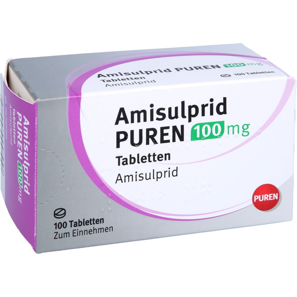 Das Produktfoto zeigt Amisulprid Puren 100 Mg Tabletten (100 stk) PZN 13655470