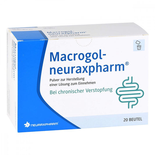 Das Produktfoto zeigt Macrogol-Neuraxpharm Plv.Z.Her.E.Lsg.Z.Einnehmen (20 stk) PZN 13703269