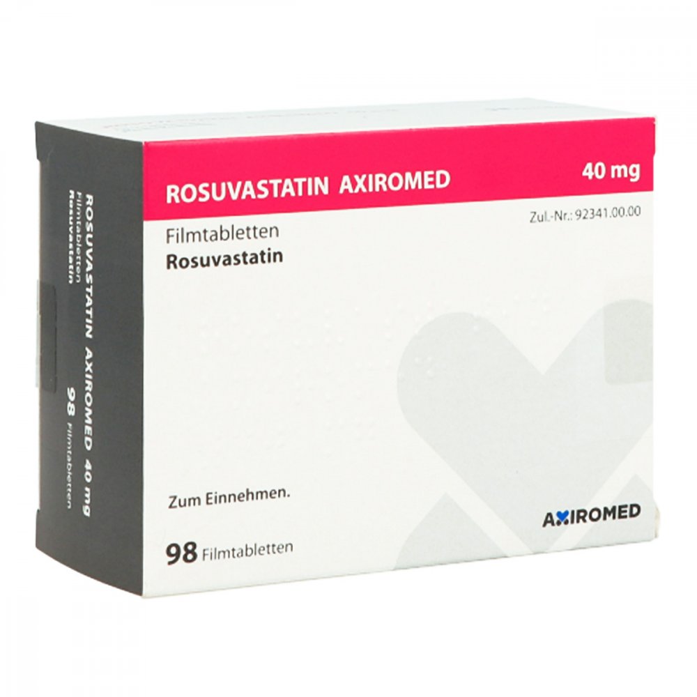 Rosuvastatin Axiromed 40 Mg Filmtabletten (98 stk)