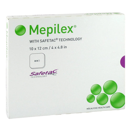 Das Produktfoto zeigt Mepilex 10x12 Cm Schaumverband (5 stk) PZN 13705179