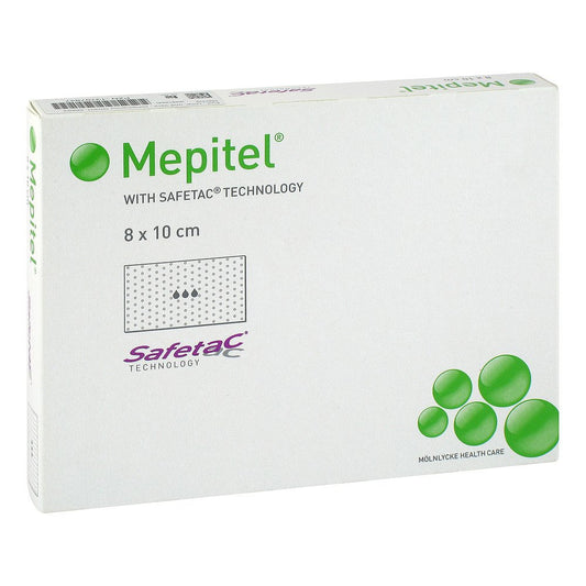 Das Produktfoto zeigt Mepitel Silikon Netzverband 8x10 Cm Steril (5 stk) PZN 13707847