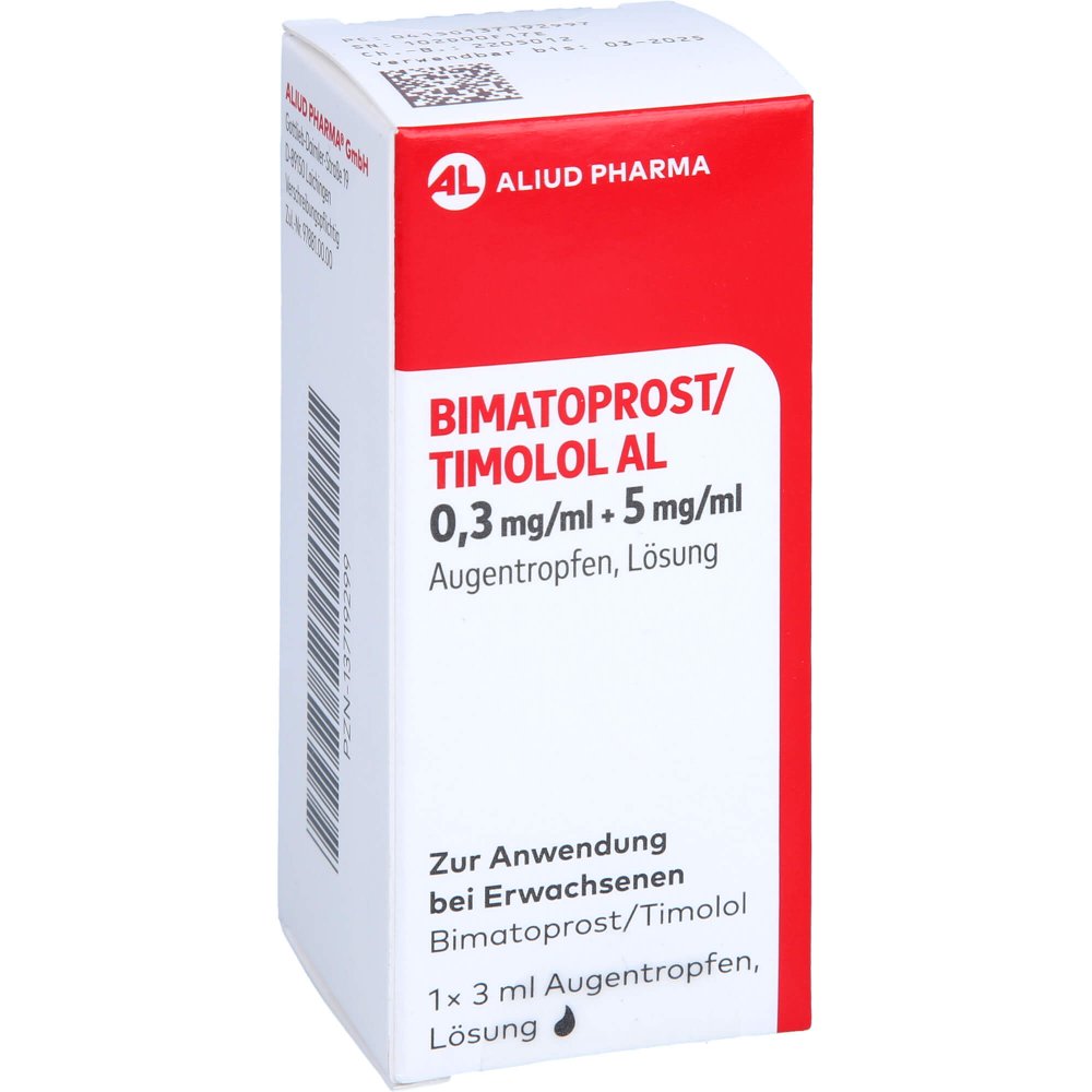 Das Produktfoto zeigt Bimatoprost/Timolol Al 0,3 Mg/Ml + 5 Mg/Ml Atr (3 ml) PZN 13719299