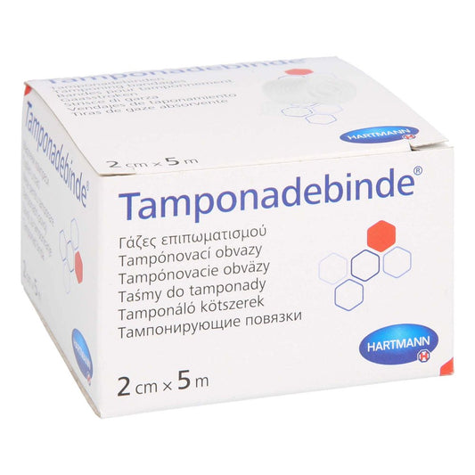 Das Produktfoto zeigt Tamponadebinde 2 Cmx5 M Steril Hartmann (1 stk) PZN 13745888