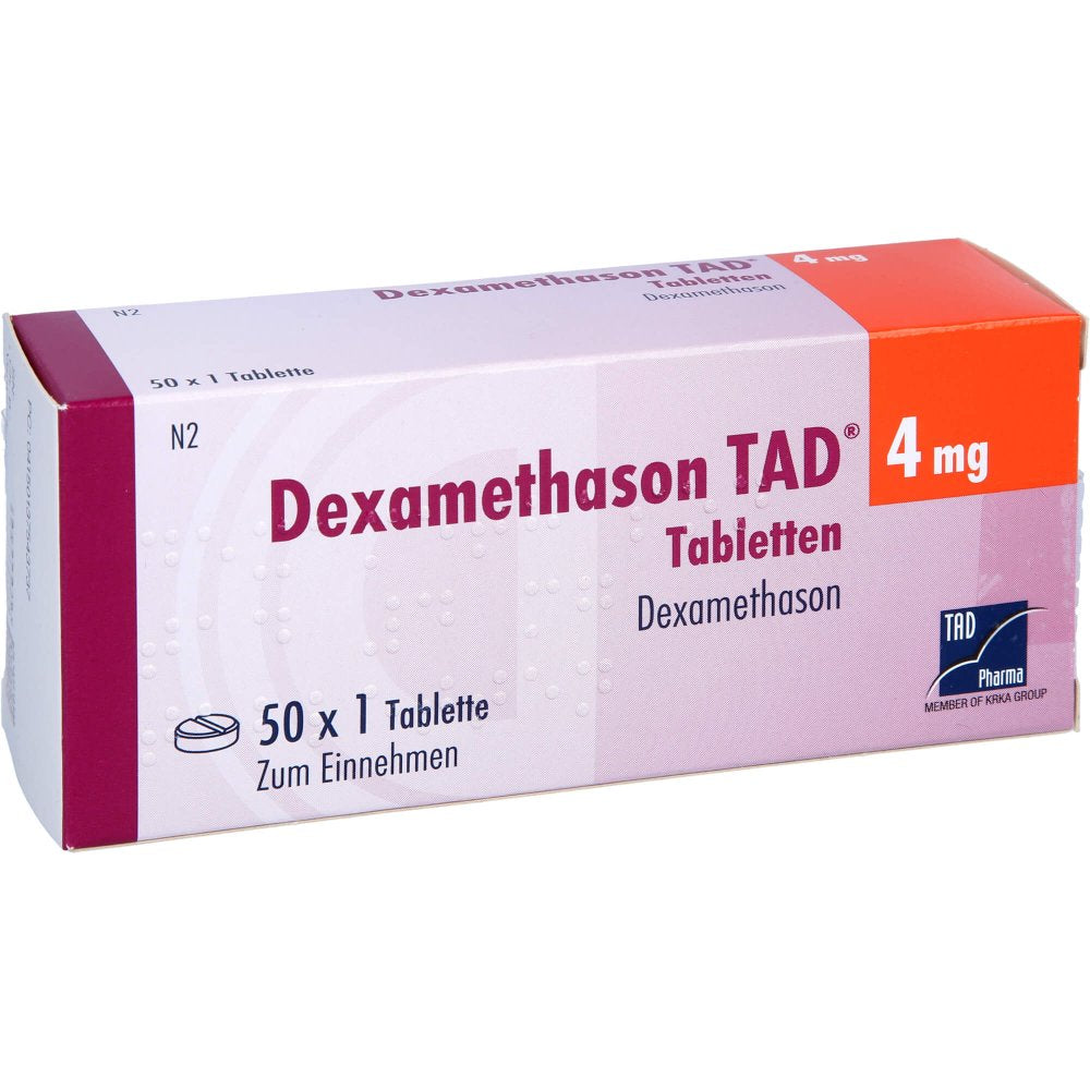 Das Produktfoto zeigt Dexamethason Tad 4 Mg Tabletten (50 stk) PZN 13754373