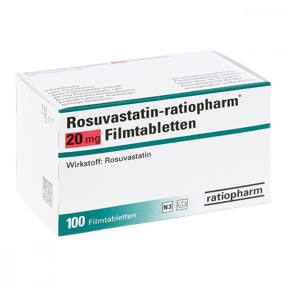 Rosuvastatin-Ratiopharm 20 Mg Filmtabletten (100 stk)