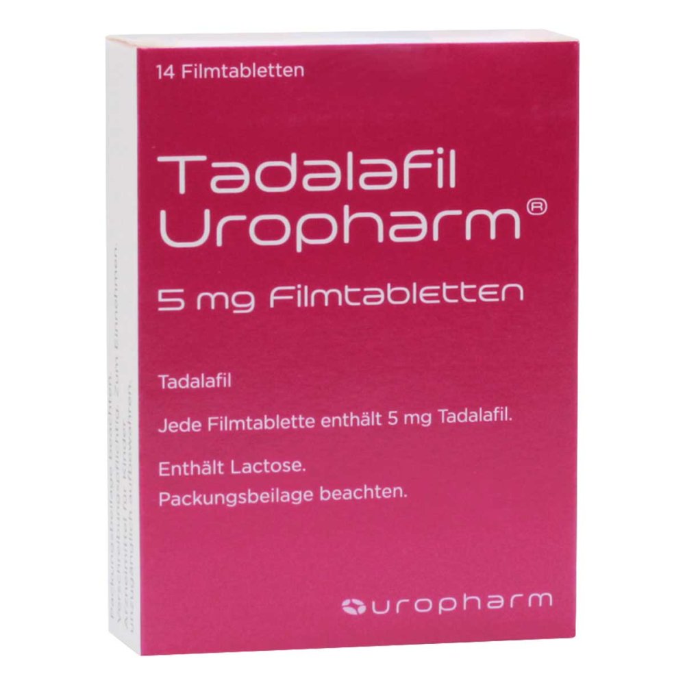Das Produktfoto zeigt Tadalafil Uropharm 5 Mg Filmtabletten (14 stk) PZN 13813779