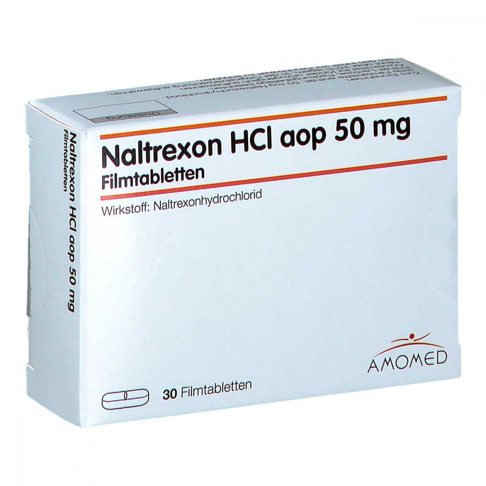 Das Produktfoto zeigt Naltrexon Hcl Aop 50 Mg Filmtabletten (30 stk) PZN 13815488