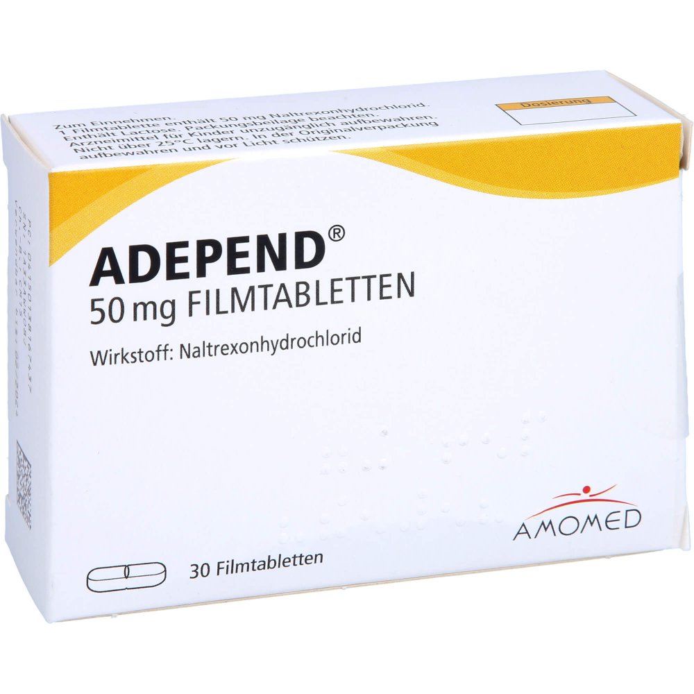 Das Produktfoto zeigt Adepend 50 Mg Filmtabletten (30 stk) PZN 13816743