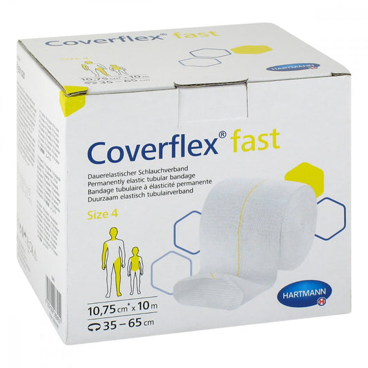 Das Produktfoto zeigt Coverflex Fast Schlauchverb.Gr.4 10,75cmx10 M Weiß (1 stk) PZN 13828338