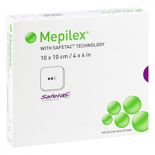 Das Produktfoto zeigt Mepilex 10x10 Cm Schaumverband (5 stk) PZN 13835663