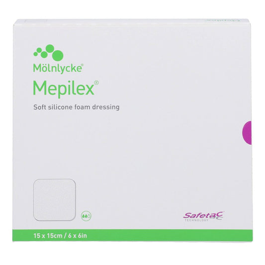 Das Produktfoto zeigt Mepilex 15x15 Cm Schaumverband (5 stk) PZN 13835686