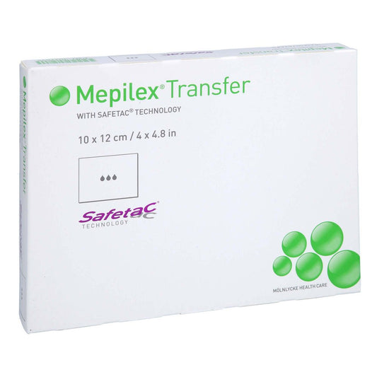 Das Produktfoto zeigt Mepilex Transfer Schaumverband 10x12 Cm Steril (5 stk) PZN 13835924