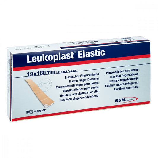 Das Produktfoto zeigt Leukoplast Elastic Fingerstrips 19x180 Mm (100 stk) PZN 13838259