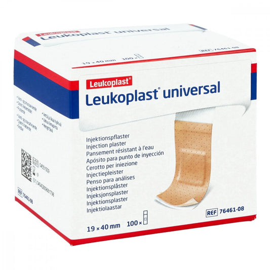 Das Produktfoto zeigt Leukoplast Universal Injektionspfl.Strips 19x40 Mm (100 stk) PZN 13838354