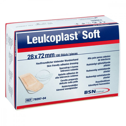 Das Produktfoto zeigt Leukoplast Soft Pflasterstrips 28x72 Mm (100 stk) PZN 13838437