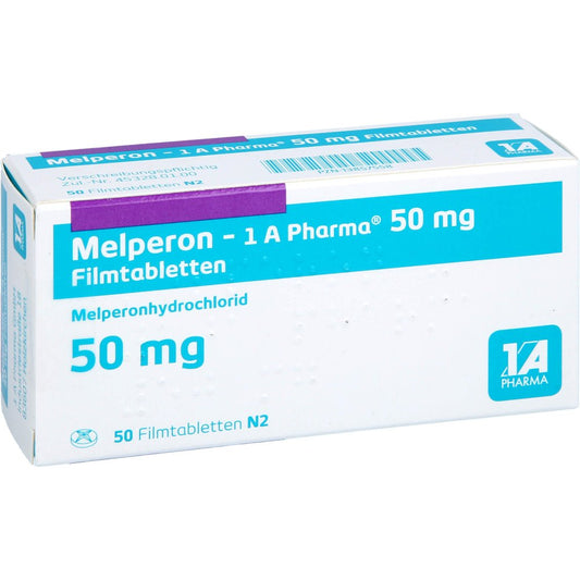 Das Produktfoto zeigt Melperon-1a Pharma 50 Mg Filmtabletten (50 stk) PZN 13857558