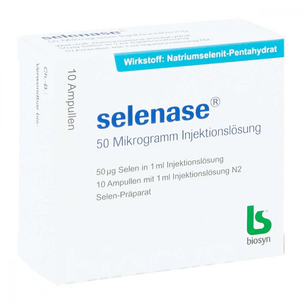 Selenase 50 Mikrogramm Injektionslösung (10X1 ml)