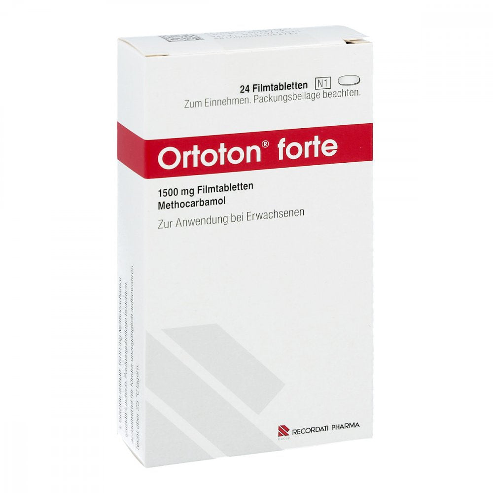 Das Produktfoto zeigt Ortoton Forte 1500 Mg Filmtabletten (24 stk) PZN 13868898