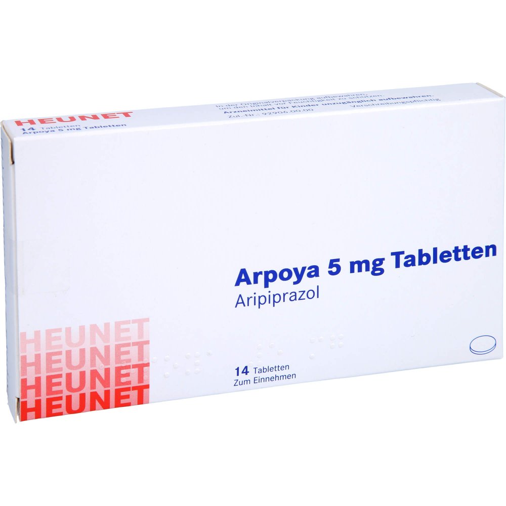 Das Produktfoto zeigt Arpoya 5 Mg Tabletten Heunet (14 stk) PZN 13876811