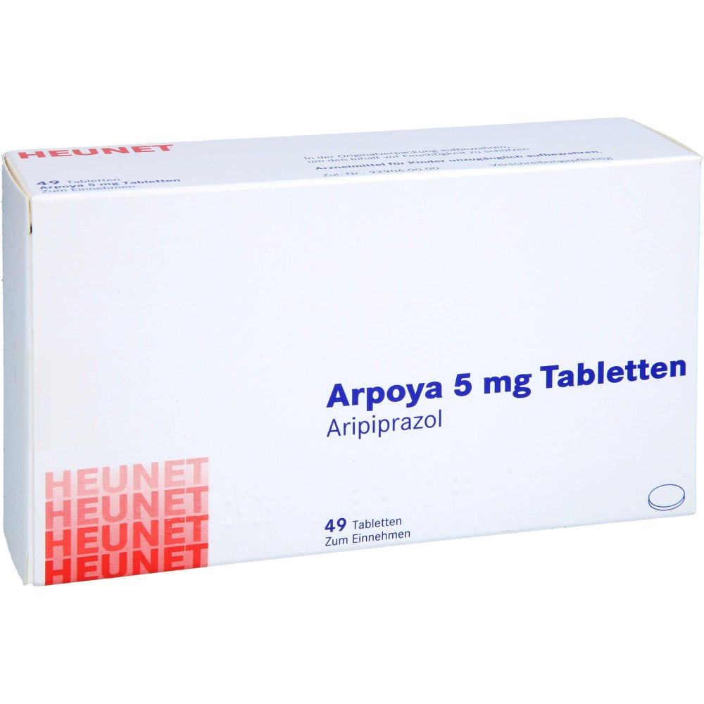 Das Produktfoto zeigt Arpoya 5 Mg Tabletten Heunet (49 stk) PZN 13876834