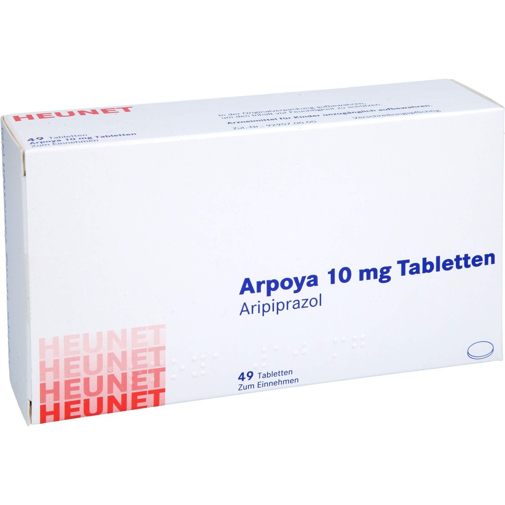 Das Produktfoto zeigt Arpoya 10 Mg Tabletten Heunet (49 stk) PZN 13876892