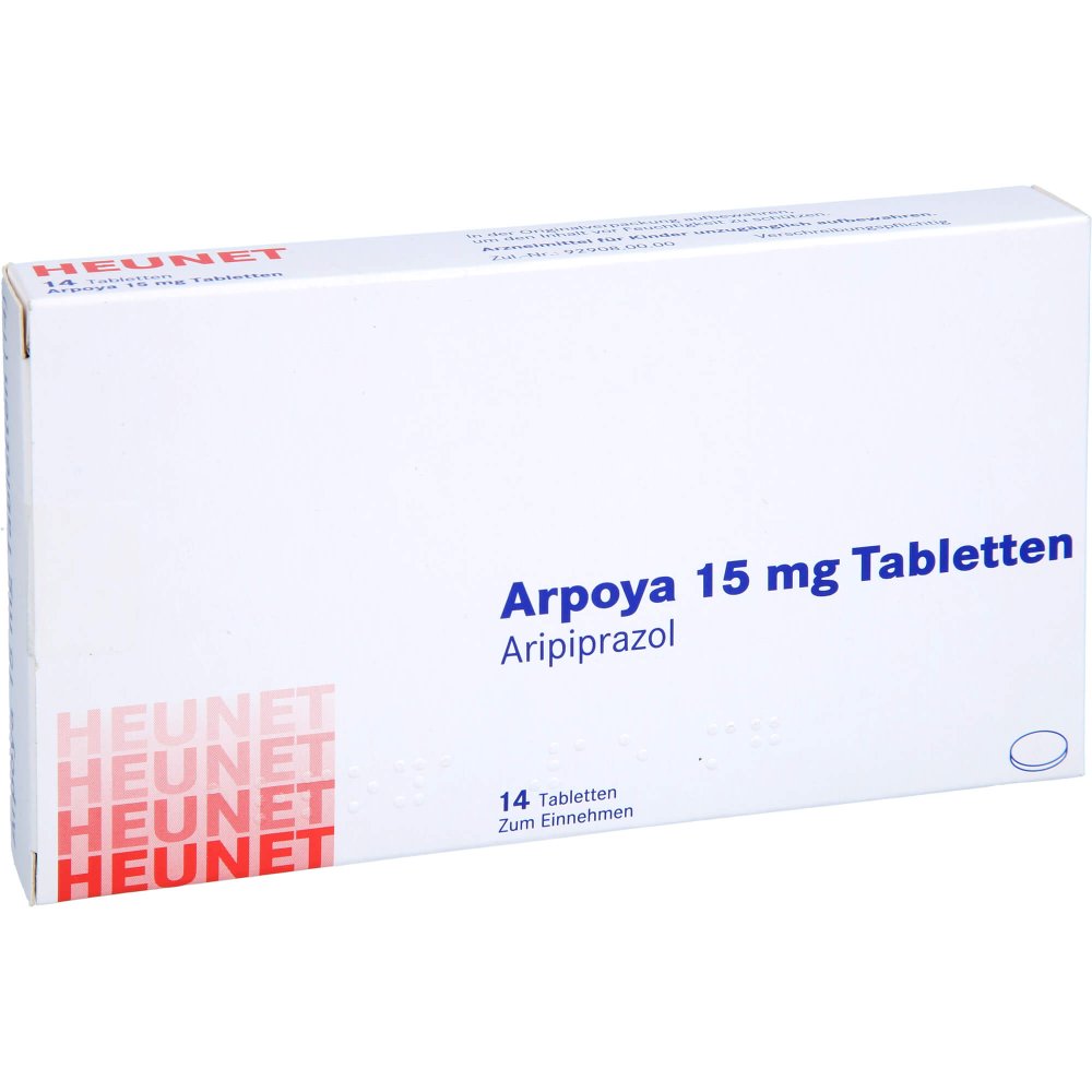 Das Produktfoto zeigt Arpoya 15 Mg Tabletten Heunet (14 stk) PZN 13876923