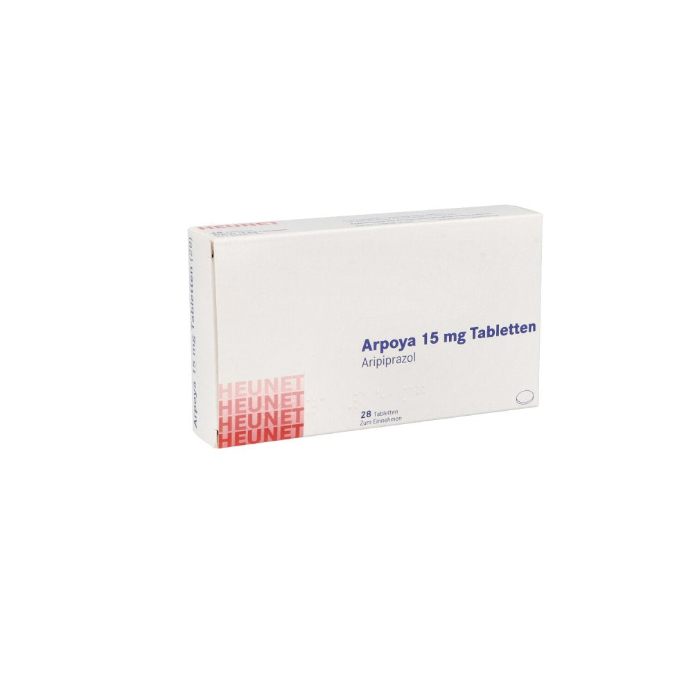 Das Produktfoto zeigt Arpoya 15 Mg Tabletten Heunet (28 stk) PZN 13876946