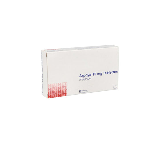 Das Produktfoto zeigt Arpoya 15 Mg Tabletten Heunet (28 stk) PZN 13876946